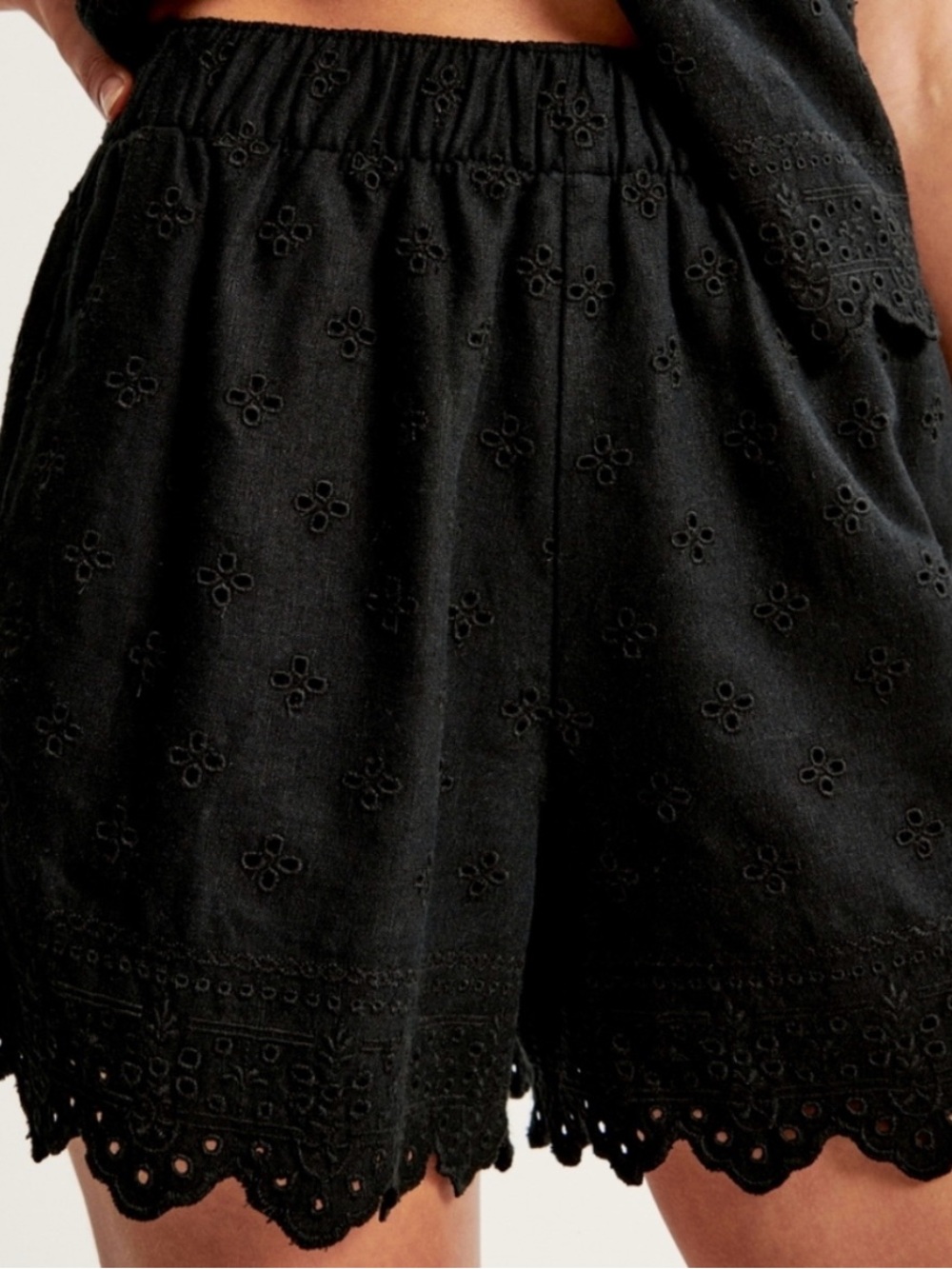 Abercrombie & Fitch Black Linen Shorts